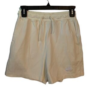 Nike Cream Embroidered Boyfriend Bermuda Lounge Drawstring Shorts X-Small